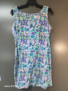 Vintage-Inspired Purple Geometric Sleeveless Dress
